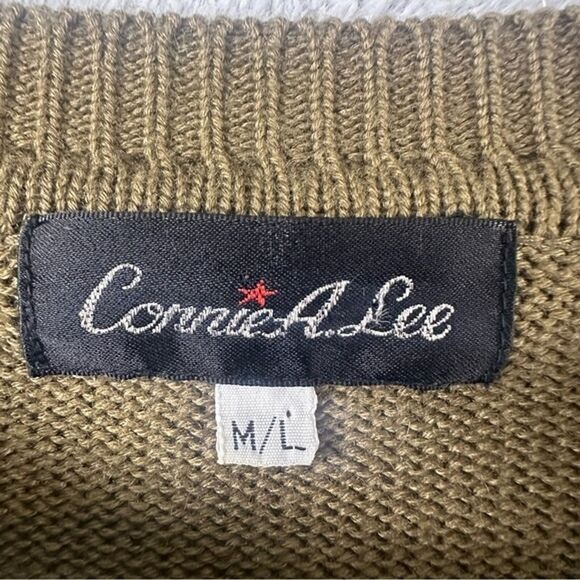 VTG Connie A Lee Wool Blend Safari Sunset Grandmacore Sweater Size M/L - Picture 3 of 11